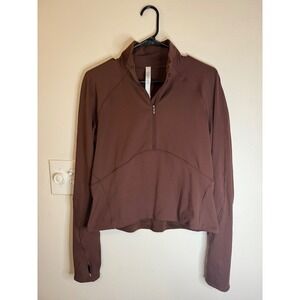 Lululemon Always Alert 1/2 Zip Pullover Brown Earth Size 10 Rulu